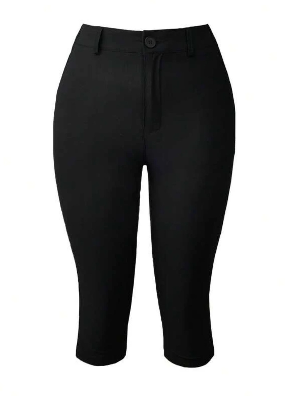 NWT New SHEIN Apperloth Womens Thin XL 12 Black Dressy Capri Pants Shorts - Picture 4 of 5